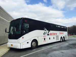 One of the buses for Eastern Bus, a vital part of the Chinatown bus tradition.