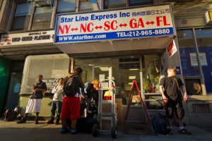 One of the Star Line Express bus stops in New York. (Source: reason.com)